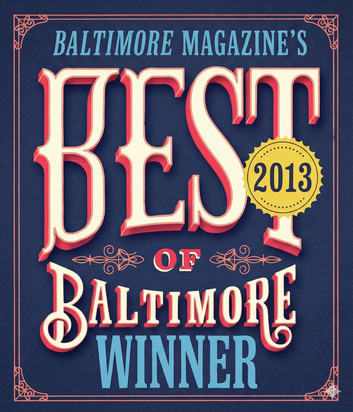 Baltimore Magazine Best of Baltimore 2013 winner badge